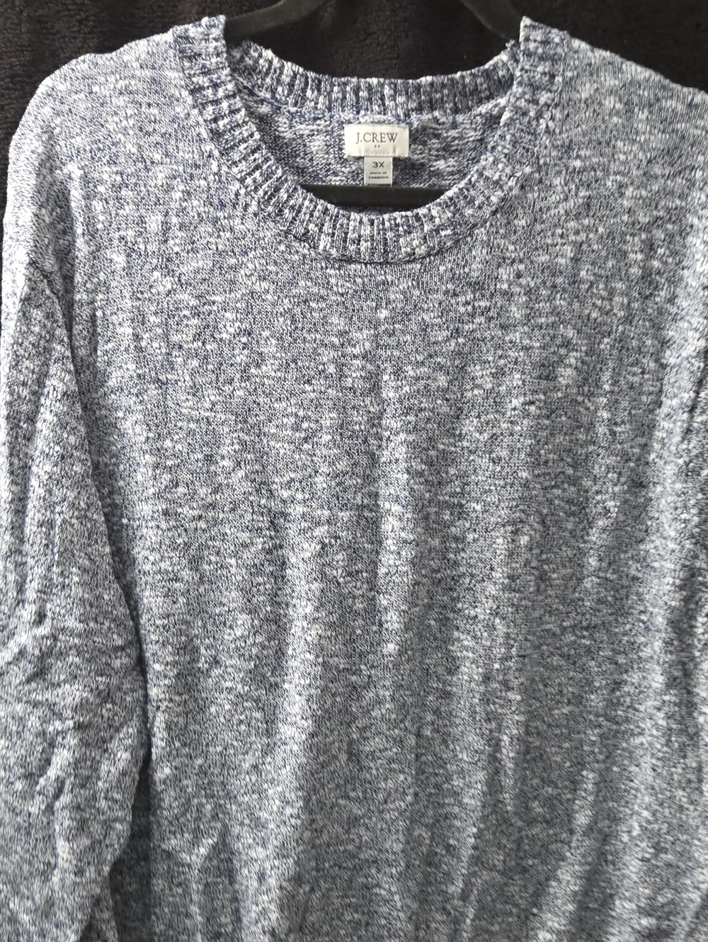 J. Crew Blue Heathered Crewneck Sweater